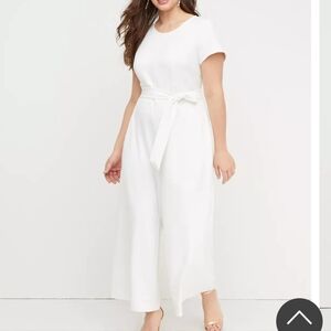 Lane Bryant Wide Leg‎ Jumpsuit Size 24 Ivory